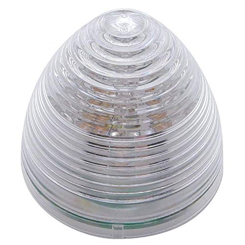 United Pacific 38367B - Clearance/Marker Light - Red Led/Clear Lens, Beehive Design, 2 In., 9 Led, Bulk